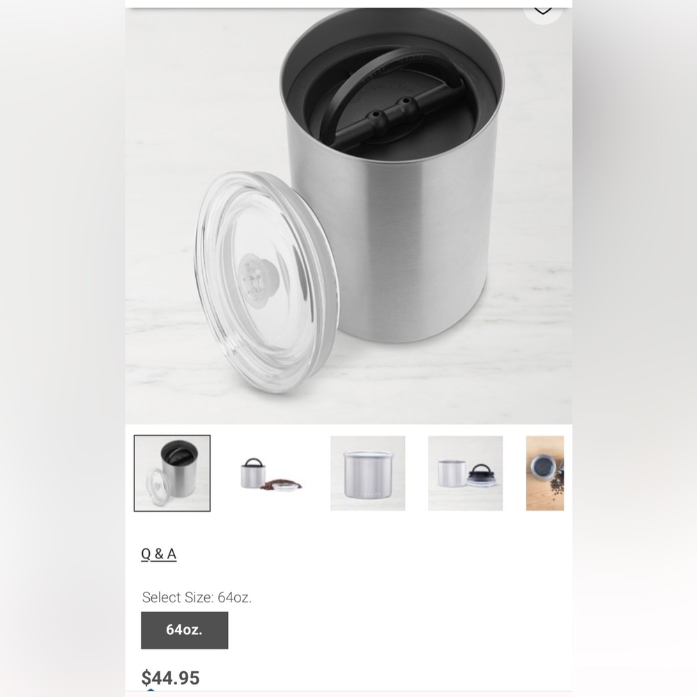 Airscape Stainless-Steel Storage Container 64 ounce